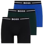 BOSS Kalsonger 3P Solid Cotton Bold Boxer Svart/Blå bomull Large Herr