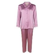 Lady Avenue Pure Silk Basic Pyjamas Rosa silke XX-Large Dam