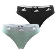 adidas Trosor 2P Underwear Brazilian Thong Svart/Grön bomull Large Dam