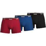 BOSS Kalsonger 3P Cotton Stretch Boxer Brief Long Svart/Blå bomull X-L...