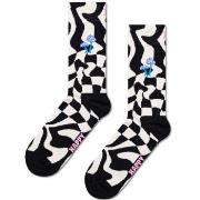 Happy socks Strumpor Distorted Check Sock Svart/Vit bomull Strl 41/46