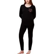 Triumph PK 03 Long Sleeve Pyjama Set Svart bomull 42 Dam