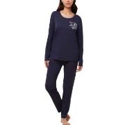 Triumph PK 03 Long Sleeve Pyjama Set Marin bomull 38 Dam