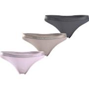 Tommy Hilfiger Trosor 3P EverydayThong Rosa/Beige Large Dam