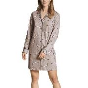 Calida Artisan Nights Nightshirt Taupe Velours bomull Small Dam