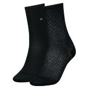 Tommy Hilfiger Strumpor 2P Women Diamond Structure Socks Svart Strl 39...