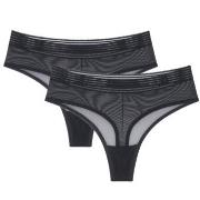 Triumph Trosor 2P Tempting Sheer Highwaist String Svart polyester Medi...