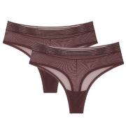 Triumph Trosor 2P Tempting Sheer Highwaist String Mörkbrun polyester M...