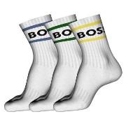 BOSS Strumpor 3P Rib Stripe CC Sock Vit Strl 43/46 Herr