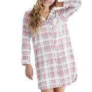 Damella Checked Long Sleeve Nightdress Rutig bomull Medium Dam