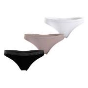 Tommy Hilfiger Trosor 3P Everyday Luxe Thong Svart/Vit X-Large Dam