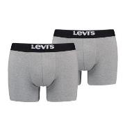 Levis Kalsonger 2P Men Solid Basic Boxer Brief Grå bomull Large Herr