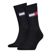 Tommy Men Uni TJ Flag Socks Strumpor 2P Svart Strl 39/42