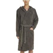 Tommy Hilfiger Cotton Hooded Bathrobe Grå bomull Large Herr