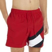 Tommy Hilfiger Badbyxor Solid Flag Swim Shorts Röd nylon Small Herr