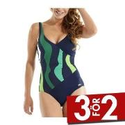 Damella Julia Basic Swimsuit Blå/Grön 48 Dam