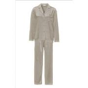 Damella Woven Silk Plain Pyjamas Set Nougat silke X-Small Dam