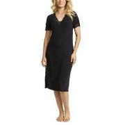 Damella Bamboo Plain Lace Short Sleeve Nightdress Svart Bambu Medium D...