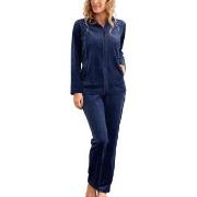 Damella Velour Plain Suit Marin Medium Dam