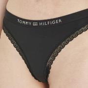 Tommy Hilfiger Trosor Tonal Logo Lace Thong Svart X-Small Dam