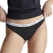 Calvin Klein Trosor Modern Logo Thong Svart bomull Large Dam