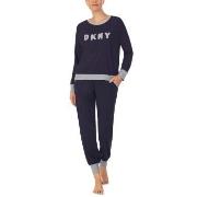 DKNY New Signature Long Sleeve Top and Jogger PJ Marin X-Small Dam