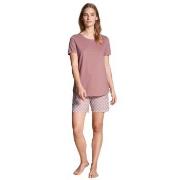 Calida Lovely Nights Short Pyjama Rosa Mönstrad bomull Medium Dam