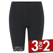 Decoy Mid-length Capri Leggings With Lace Svart ekologisk bomull Mediu...