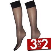 Deocy Silk Look 20d Kneehighs Strumpbyxor 2P Svart polyamid One Size D...