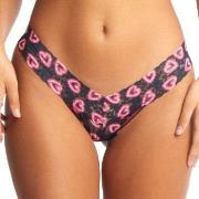 Hanky Panky Trosor 2P Printed Low Rise Thong Svart/Rosa nylon One Size...