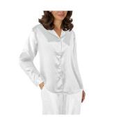 Lady Avenue Satin Pyjama With Long Sleeves Benvit silke Large Dam