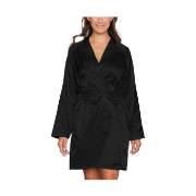 Lady Avenue Satin Short Kimono Svart XX-Large Dam