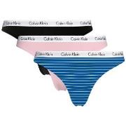 Calvin Klein Trosor 6P Carousel Thongs Rosa/Blå bomull Medium Dam