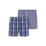 Jockey Kalsonger 2P Woven Boxer Shorts Marin Rutig bomull Medium Herr