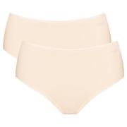 Sloggi Trosor 6P Go High Waist Brief Puder bomull Small Dam