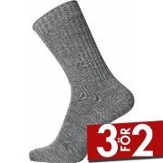 Egtved Strumpor Wool Ribbed Sock Ljusgrå Strl 40/45