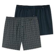 Schiesser Kalsonger 2P Boxershorts multipack Blå/Grå bomull X-Large He...