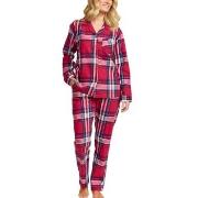 Damella Cotton Flannel Pyjamas Röd Mönstrad bomull Large Dam