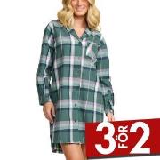 Damella Flannel Nightshirt Grön Mönstrad bomull Medium Dam