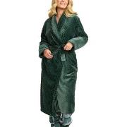 Damella Jaquard Fleece Dressing Gown Grön polyester XX-Large Dam