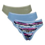 Sloggi Trosor 3P GO Crush High Leg Briefs Blå/Grön bomull Small Dam