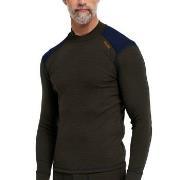 Dovre Folded Collar Baselayer Militärgrön ull X-Large Herr