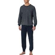 Schiesser Comfort Essentials Long Plus Pyjamas Vit/Marin bomull 5XL He...