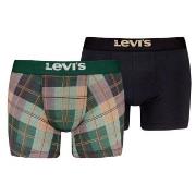 Levis Kalsonger 2P Plaid Aop Boxer Brief Svart/Grön bomull Medium Herr