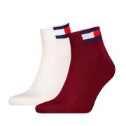 Tommy Men Uni Flag Quarter Sock Strumpor 2P Vit/Röd Strl 35/38