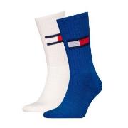 Tommy Men Uni TJ Flag Socks Strumpor 2P Vit/Blå Strl 39/42 Herr