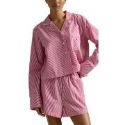 Polo Ralph Lauren Pyjama Set Rosa randig bomull X-Small Dam