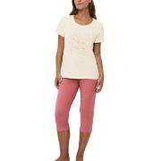 Triumph PK 02 Capri Pyjama Set Rosa/Beige bomull 36 Dam