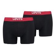 Levis Kalsonger 2P Men Solid Basic Boxer Brief Svart/Röd bomull Small ...