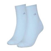 Calvin Klein Strumpor 2P Short Sock Roll Top Ljusblå Strl 39/42 Dam